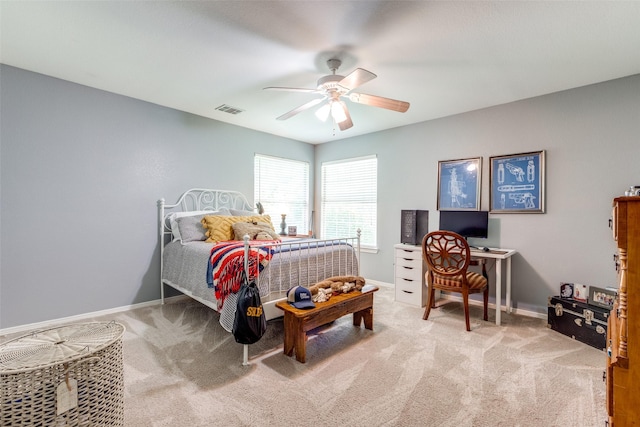 200 Stone Hollow Ct, Prosper, TX 75078 - bedroom with light carpet and a ceiling fan