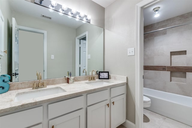 200 Stone Hollow Ct, Prosper, TX 75078 - full bathroom with double vanity, shower / bathtub combination, and tile patterned floors