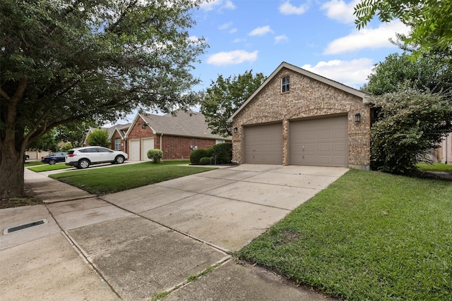 8128 Hosta Way, Fort Worth, TX 76123 - view of front of property featuring a front lawn, brick siding, and concrete driveway