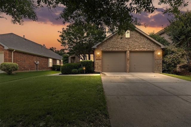 8128 Hosta Way, Fort Worth, TX 76123 - view of front of property featuring brick siding, concrete driveway, a garage, and a yard
