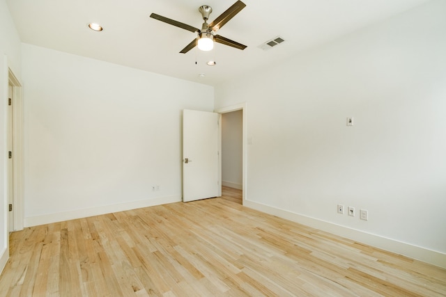 1847 Summit Ave Unit 2B, Dallas, TX 75206 - unfurnished room featuring a ceiling fan, light wood finished floors, and recessed lighting