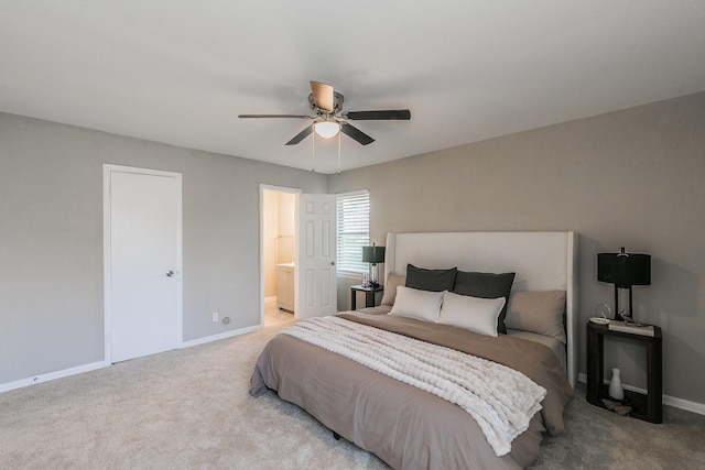 5909 Eisenhower Dr, Fort Worth, TX 76112 - carpeted bedroom with ceiling fan and ensuite bathroom