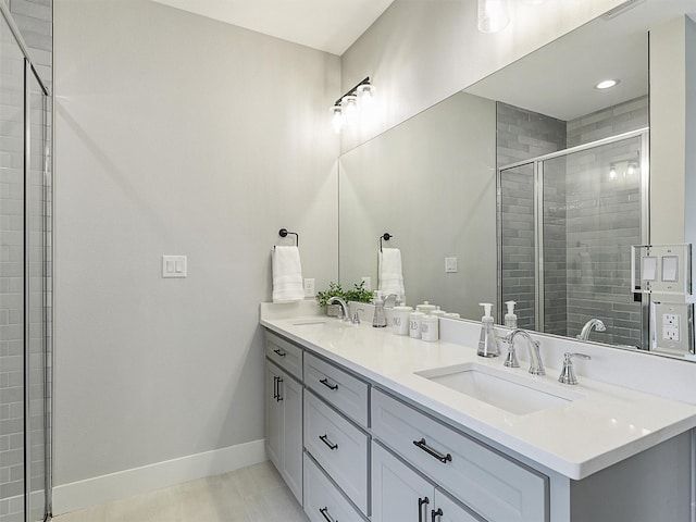403 Sonoma Ct, Sherman, TX 75092 - bathroom featuring double vanity and a stall shower