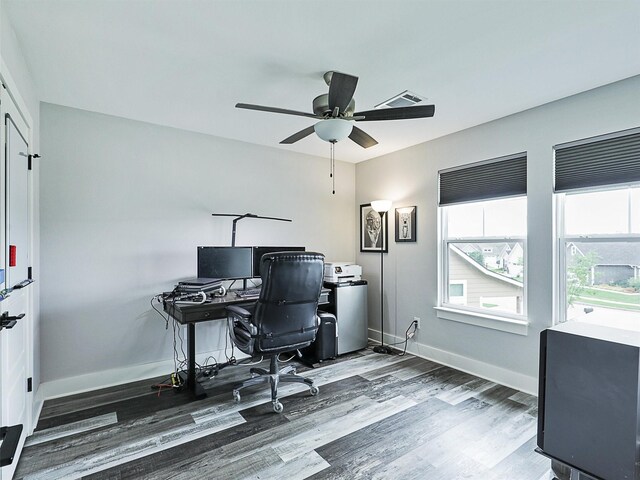 403 Sonoma Ct, Sherman, TX 75092 - office space featuring wood finished floors and a ceiling fan