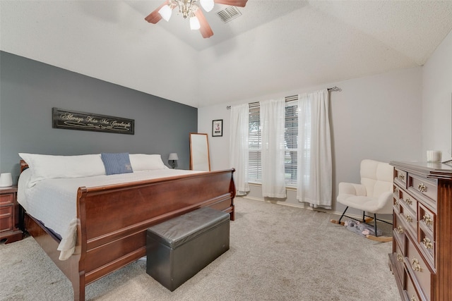 104 Singleton Dr, Royse City, TX 75189 - bedroom featuring light carpet, a ceiling fan, and vaulted ceiling