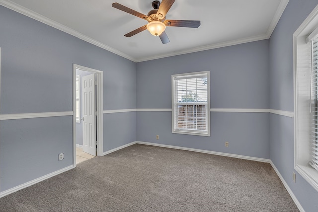 401 Magnolia St, Arlington, TX 76012 - spare room with carpet floors, ceiling fan, and ornamental molding