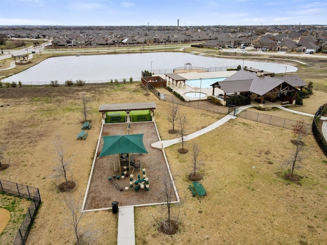 333 Edmund Ln, Fate, TX 75087 - aerial perspective of suburban area featuring a pool area and a large body of water