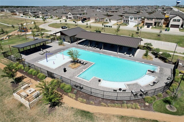 1105 Trace Dr, Aubrey, TX 76227 - community pool featuring a residential view