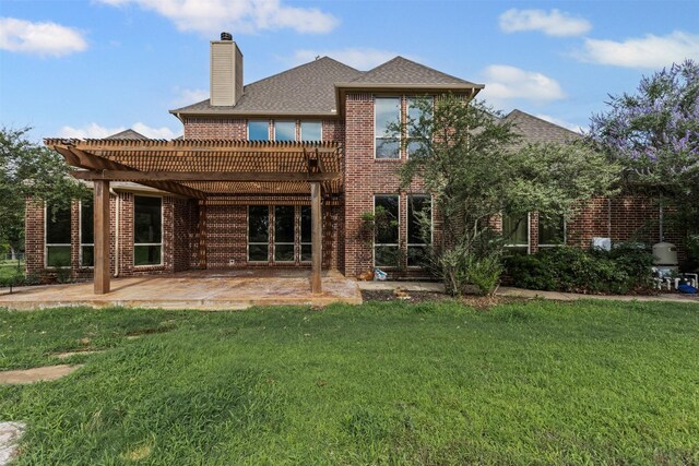 805 S Duncan Creek Ct, Weatherford, TX 76087 - back of property featuring a pergola, a yard, and a patio area