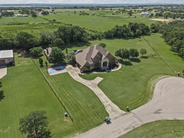 805 S Duncan Creek Ct, Weatherford, TX 76087 - aerial view of property and surrounding area with rural landscape