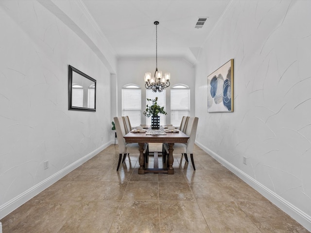 3241 Mindy Ln, Midlothian, TX 76065 - dining space featuring a chandelier and ornamental molding