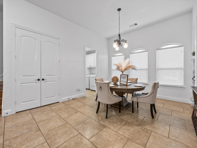 3241 Mindy Ln, Midlothian, TX 76065 - dining room featuring baseboards and a chandelier