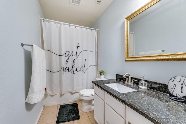 6318 White Oaks Ln, Frisco, TX 75035 - full bathroom featuring vanity, tile patterned floors, and shower / tub combo with curtain