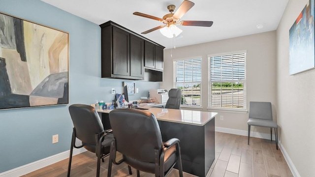 1270 Quartzite St, Cedar Hill, TX 75104 - home office with ceiling fan and light wood finished floors