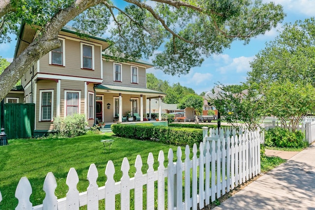 414 W Columbia St, Weatherford, TX 76086 - view of front of property featuring covered porch and a fenced front yard