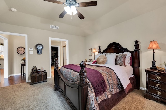 210 Oleander Pl, Waxahachie, TX 75165 - bedroom with light colored carpet and a ceiling fan