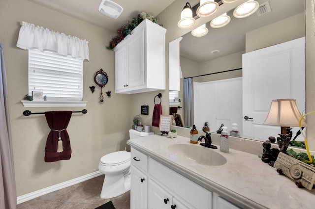 210 Oleander Pl, Waxahachie, TX 75165 - bathroom featuring vanity, a shower with shower curtain, and tile patterned floors