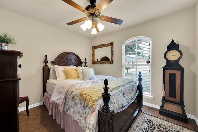 210 Oleander Pl, Waxahachie, TX 75165 - bedroom with wood finished floors and a ceiling fan