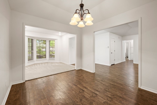 817 Tall Oak Ln, Keller, TX 76248 - unfurnished room featuring dark wood-type flooring and a chandelier