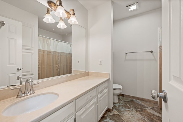 817 Tall Oak Ln, Keller, TX 76248 - full bathroom with vanity, a chandelier, and stone finish flooring