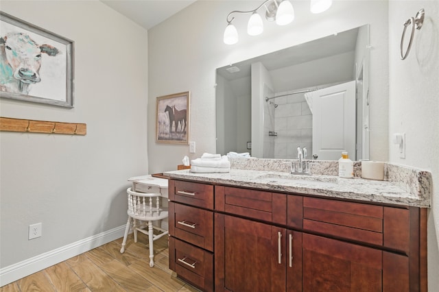2409 Ross Ave, Fort Worth, TX 76164 - bathroom with vanity and a shower