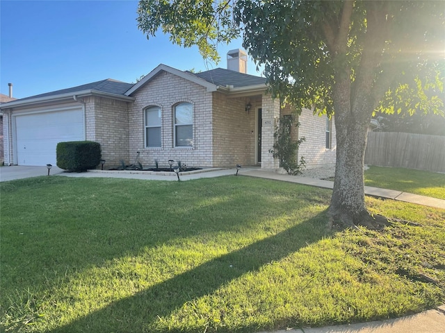 8732 Fox Meadow Way, Fort Worth, TX 76123 - single story home with brick siding, a garage, and a chimney