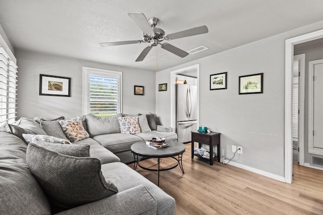 84 Kristin Dr, Pottsboro, TX 75076 - living area featuring light wood-style floors and a ceiling fan