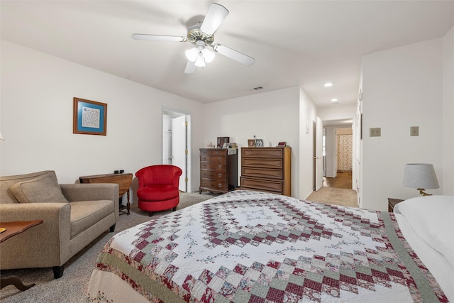 5512 Lake Charles Dr, Waco, TX 76710 - bedroom with carpet flooring, recessed lighting, and ceiling fan