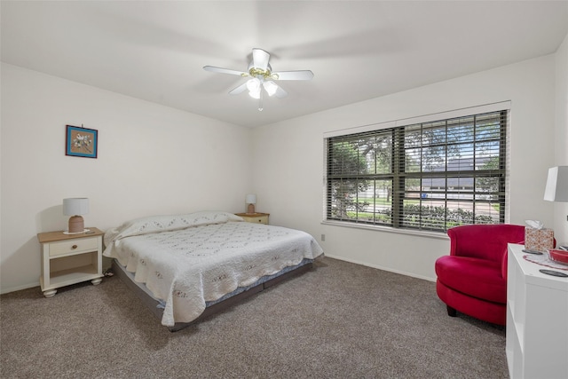5512 Lake Charles Dr, Waco, TX 76710 - carpeted bedroom with baseboards and ceiling fan