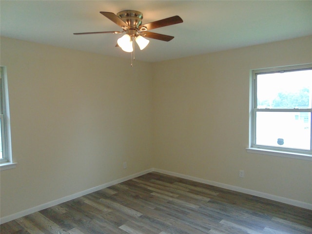 802 Acton Ave, Duncanville, TX 75137 - empty room with plenty of natural light, wood finished floors, and ceiling fan