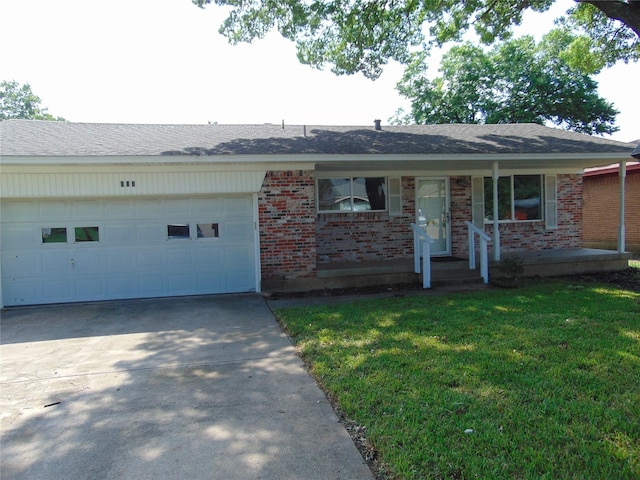 802 Acton Ave, Duncanville, TX 75137 - ranch-style home with a garage, driveway, brick siding, and a front yard