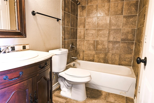 104 Coldwater Creek Ln, Weatherford, TX 76088 - full bathroom with vanity, bathing tub / shower combination, and a textured wall