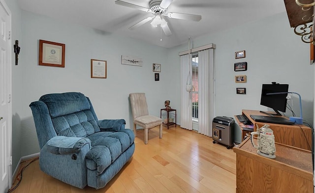 308 Greystone Dr, Lorena, TX 76655 - office with ceiling fan and light wood-style floors