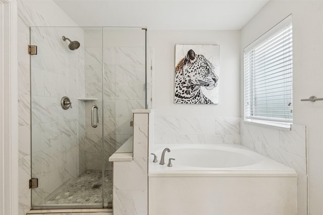 2708 Ferdinand, Grand Prairie, TX 75054 - full bath with a garden tub, healthy amount of natural light, and a marble finish shower