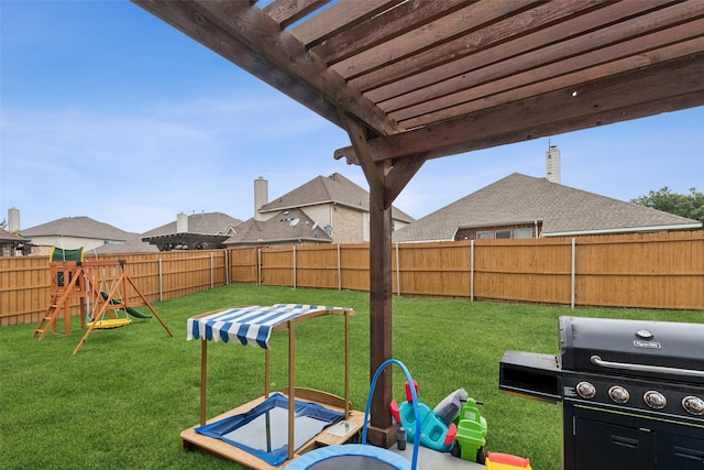 2708 Ferdinand, Grand Prairie, TX 75054 - fenced backyard with a playground