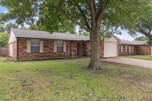 520 Hawthorne Dr, Allen, TX 75002 - single story home with driveway, a garage, a front lawn, brick siding, and a shingled roof