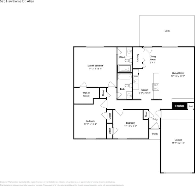 520 Hawthorne Dr, Allen, TX 75002 - view of home floor plan