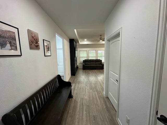 2352 Wynchase Ln, Crandall, TX 75114 - hall with wood finished floors and a textured wall