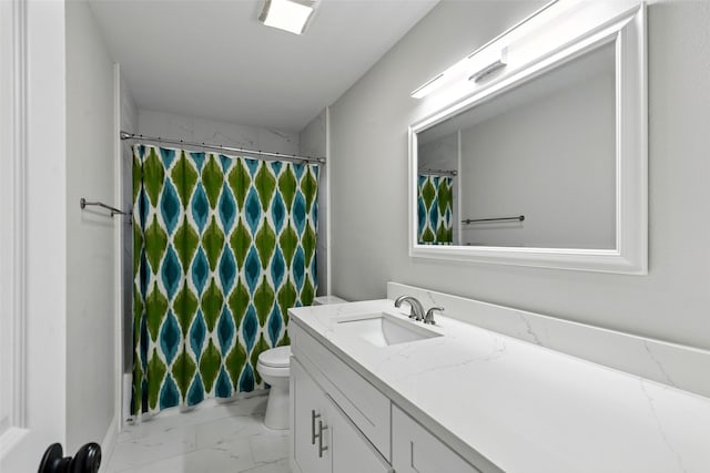 348 Thompson St, Fort Worth, TX 76134 - full bath featuring marble look tiles, vanity, and curtained shower