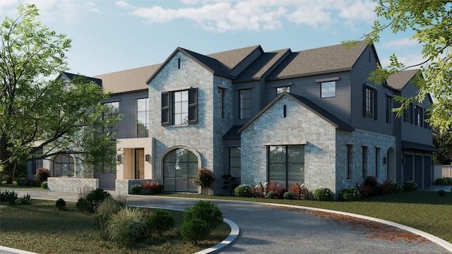 6720 Willow Ln, Dallas, TX 75230 - view of front facade featuring stone siding and a front yard