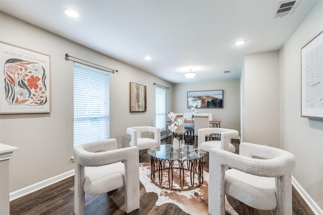 8688 Grenadier Ct, Dallas, TX 75238 - living area with dark wood-type flooring and recessed lighting