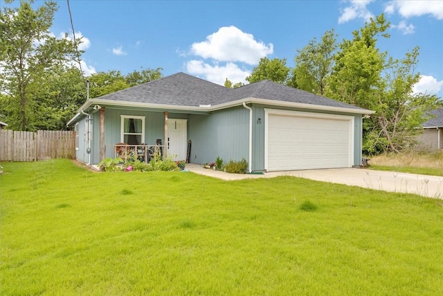 311 W Oak St, Whitewright, TX 75491 - view of front facade with covered porch, concrete driveway, and an attached garage