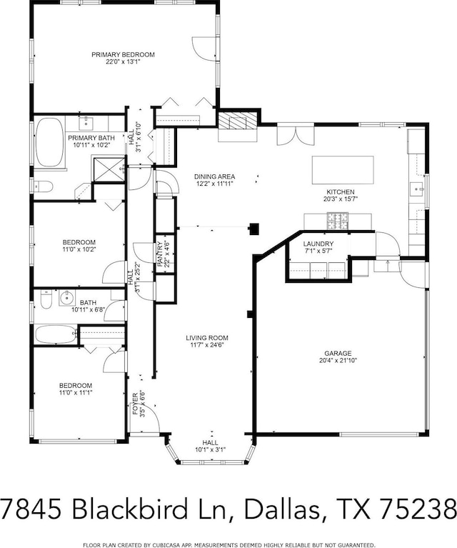 7845 Blackbird Ln, Dallas, TX 75238 - view of property floor plan