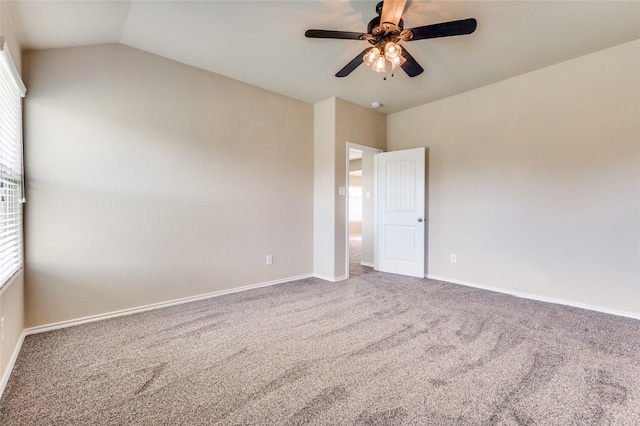 408 Citation Ln, Ponder, TX 76259 - carpeted empty room with a ceiling fan and vaulted ceiling
