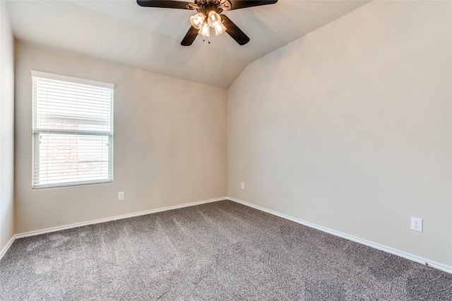 408 Citation Ln, Ponder, TX 76259 - carpeted empty room with ceiling fan and vaulted ceiling