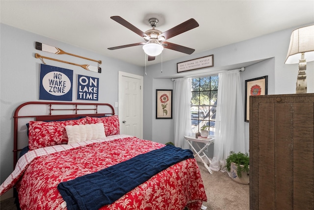 849 S Gun Barrel Ln Unit D6, Gun Barrel City, TX 75156 - bedroom featuring carpet flooring and ceiling fan