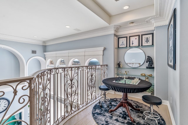 8800 Summit Point Ct, Fort Worth, TX 76179 - hallway featuring crown molding