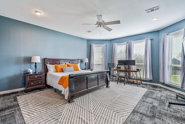 8800 Summit Point Ct, Fort Worth, TX 76179 - carpeted bedroom with a ceiling fan and recessed lighting