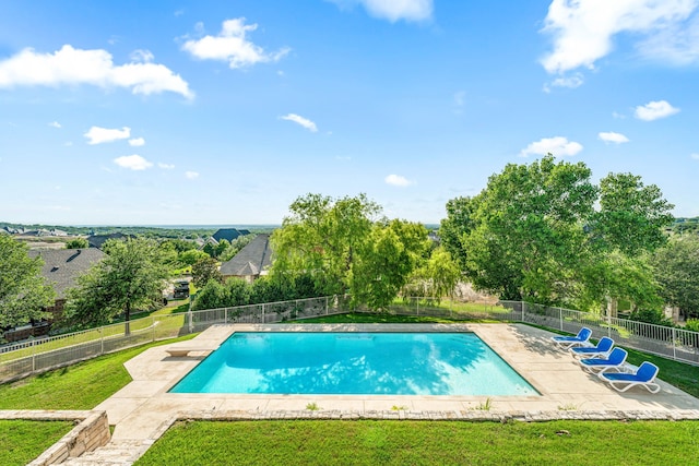 8800 Summit Point Ct, Fort Worth, TX 76179 - view of swimming pool with a patio and view of wooded area