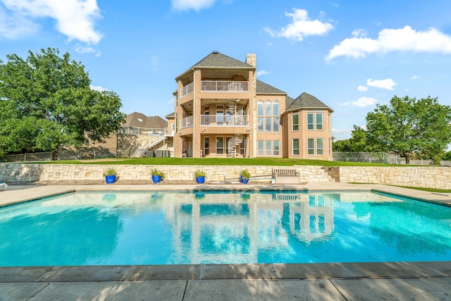 8800 Summit Point Ct, Fort Worth, TX 76179 - view of swimming pool featuring stairway and a patio area